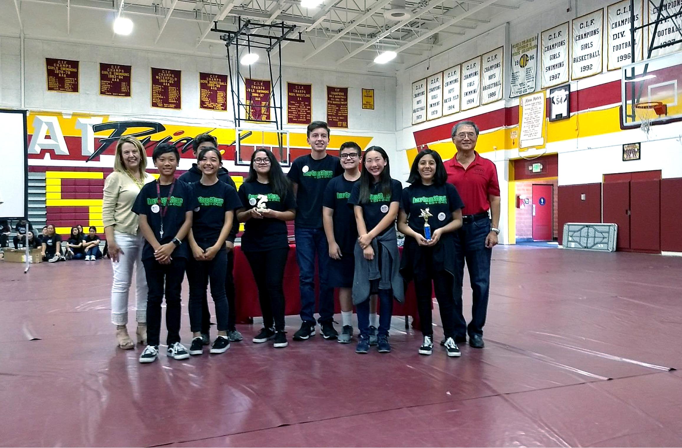   8th Grade Lorbotics wins Champion Award at Wilson High School on October 20, 2018.